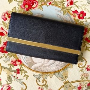 UNUSED OLDER BLACK TEXTURED VINYL WALLET!
